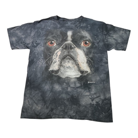 The Mountain Other - The Mountain 2011 Boston Terrier Dog Face Tie Dye T-Shirt Mens Lg Graphic Tee